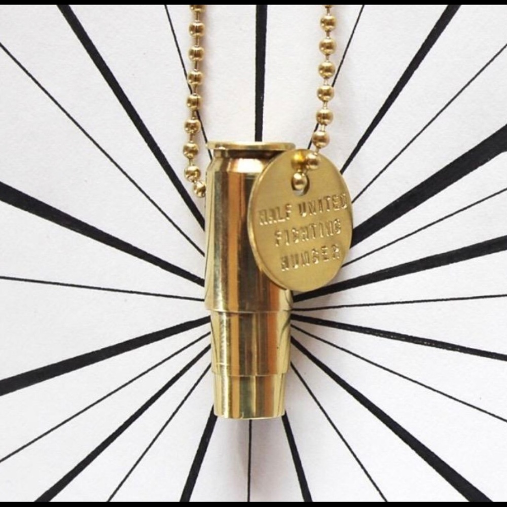 Half United Fighting Hunger Bullet Necklace - Picture 2 of 3
